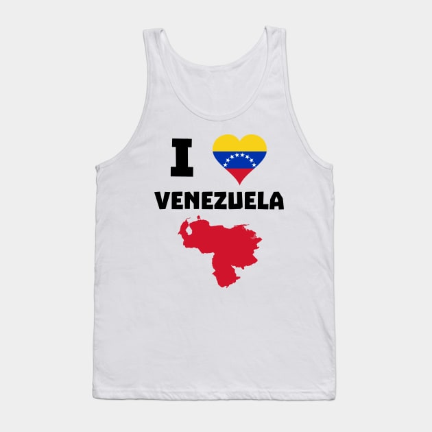 I Love VZLA - Venezuela Heart Flag T-Shirt Tank Top by Brobocop